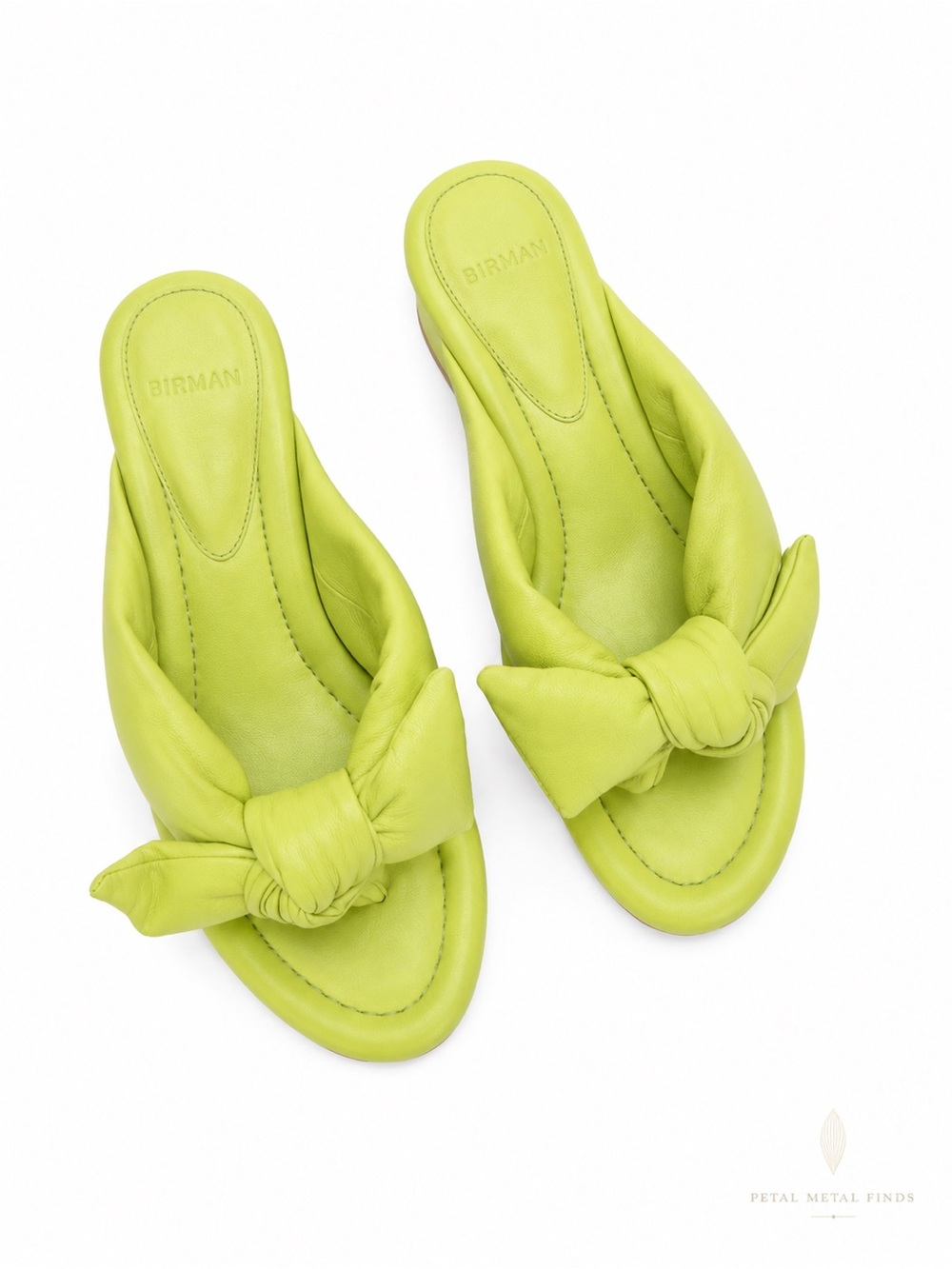 Alexandre Birman Clarita Block 60 Nappa Leather Bow Sandal Chartreuse EU 38
